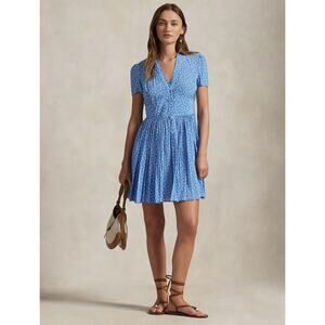 Polo Ralph Lauren Blue Floral Short Sleeve Day Dress Size 6